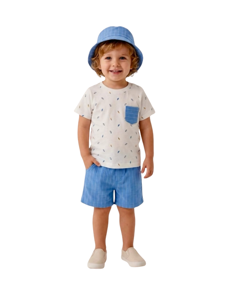 Leaf Print Beach Boy Set