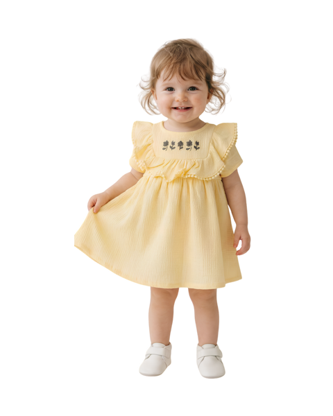 Sunny Yellow Blossom Dress