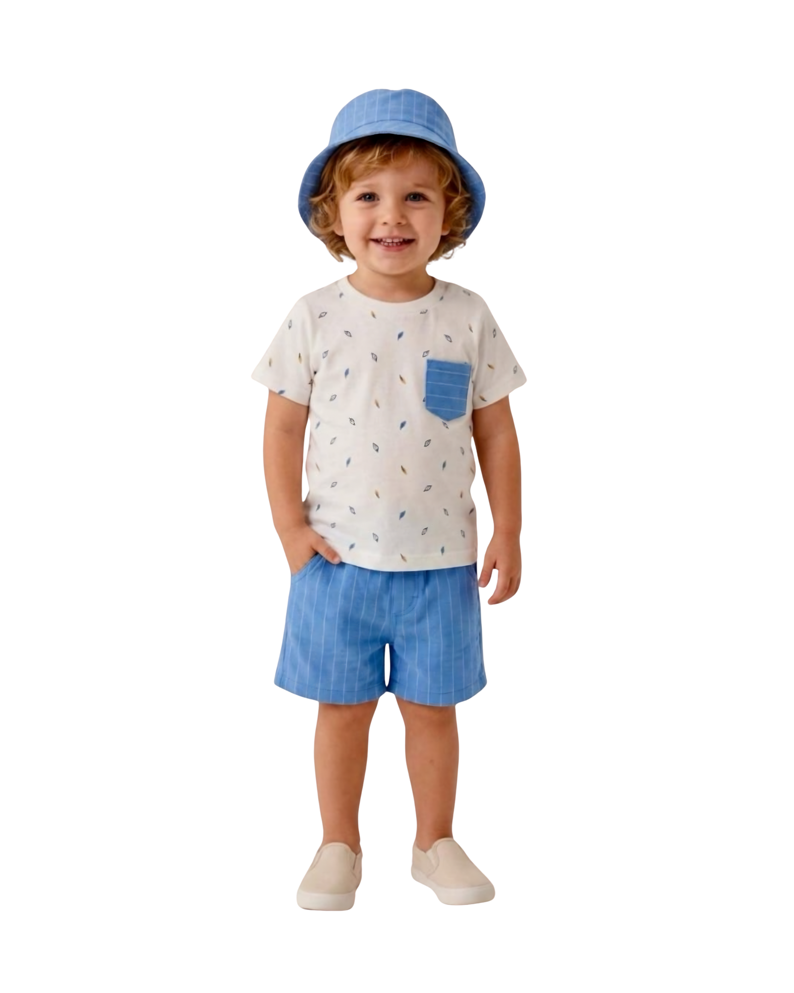 Leaf Print Beach Boy Set