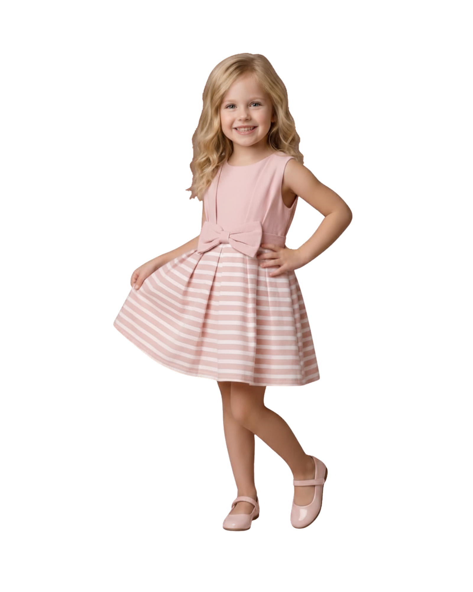 Pink Stripe Bow Dress