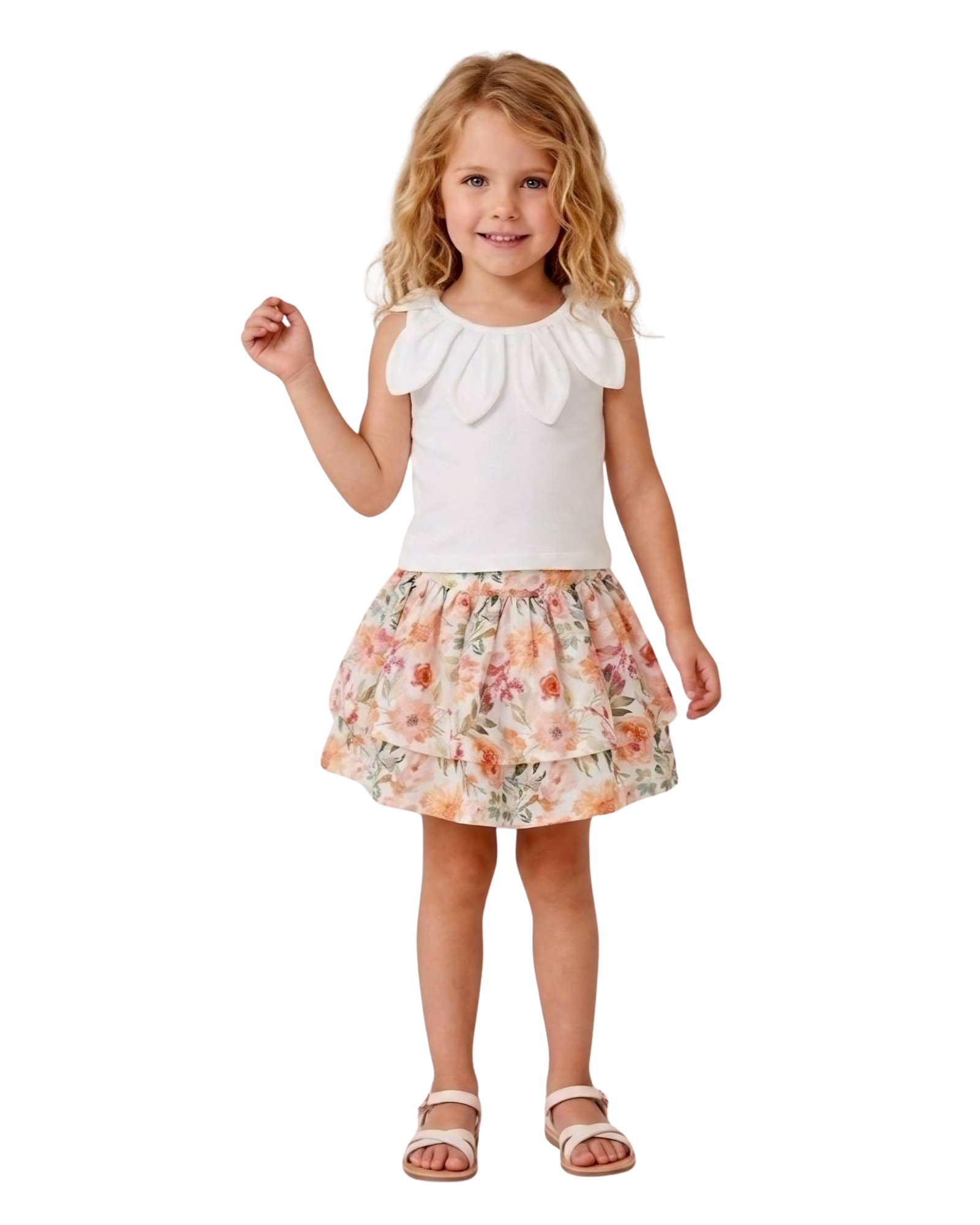 Autumn Twirl Skirt & Bow Blouse