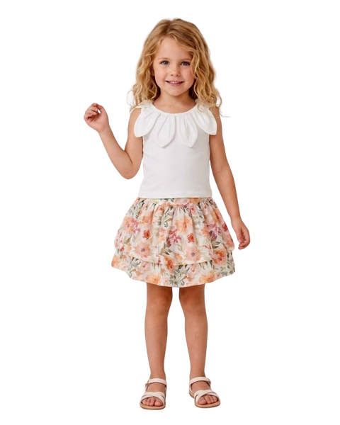 Autumn Twirl Skirt & Bow Blouse